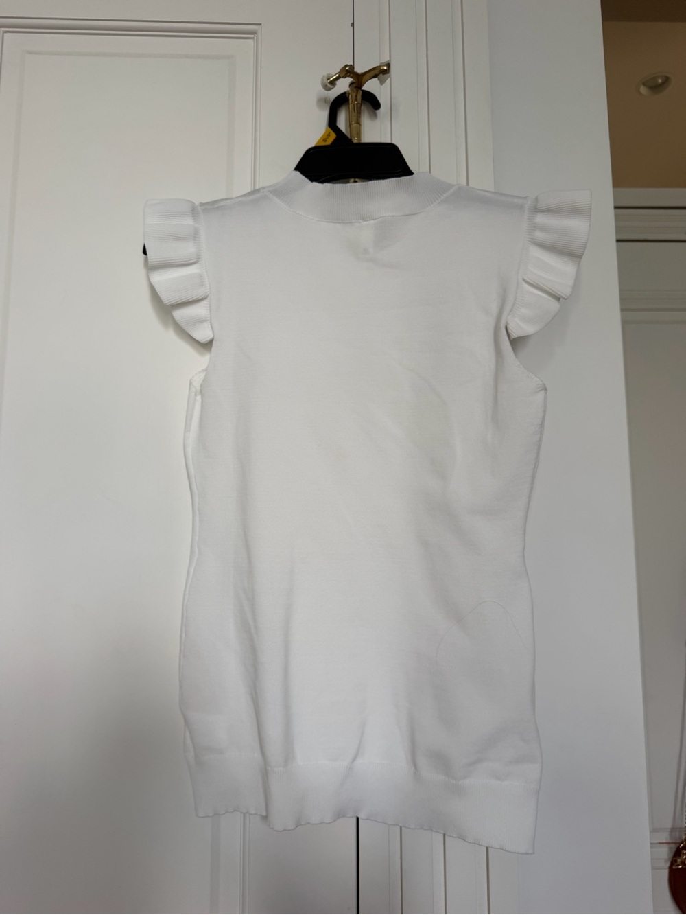 White Ruffle Sleeve Top - Picture 2 of 4